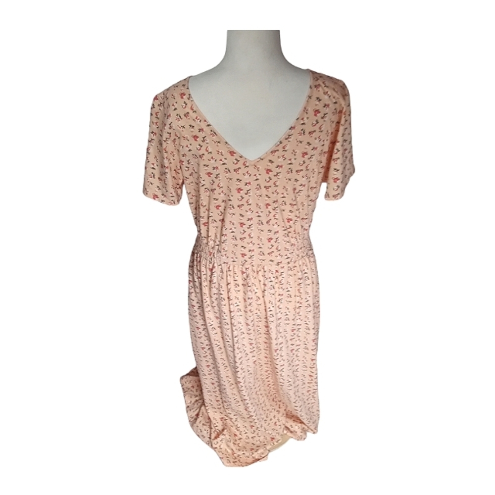 Paul & Joe Jersey Short-Sleeve Floral Peach Dress - Picture 3 of 4